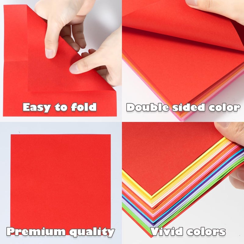 Umikk 1500 Sheets Origami Paper 6x6 Inch Square, 20 Vivid Colors Origami Kit for Kids Ages 8-12, Double Sided Same Color Origami Papers Bulk for School, Arts and Crafts Projects - Image 4